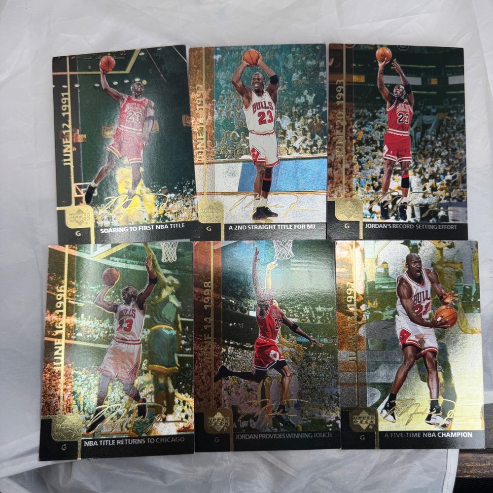 Upper Deck Michael Jordan Gatorade NBA Finals Tribute 6 Card Set MJ1-MJ6 Bulls